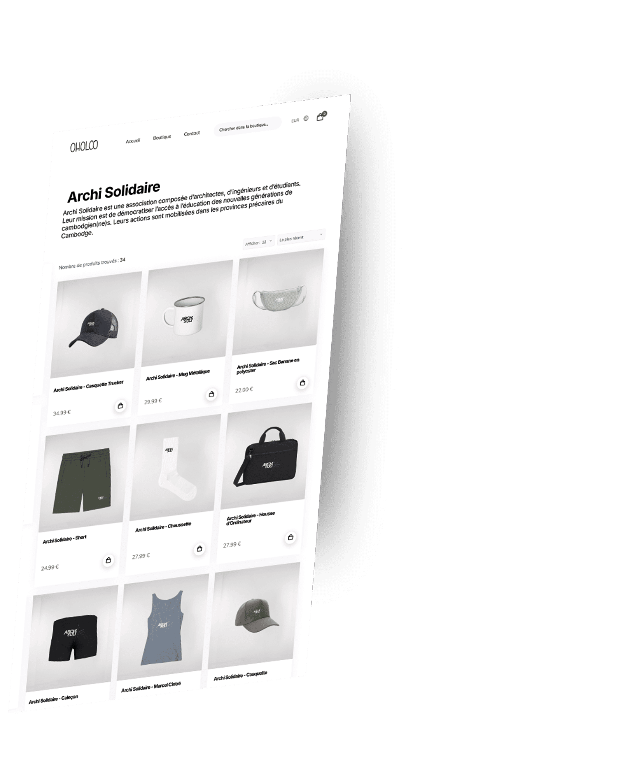 Boutique en ligne Oholoo : fiche produit